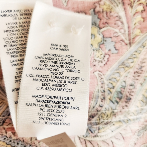 Chaps No Iron Women's Pink Paisley Print Button Front Shirt Top Plus Size 2X - Picture 7 of 9